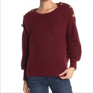 Veronica Beard Jeweled Off the Shoulder Sweater